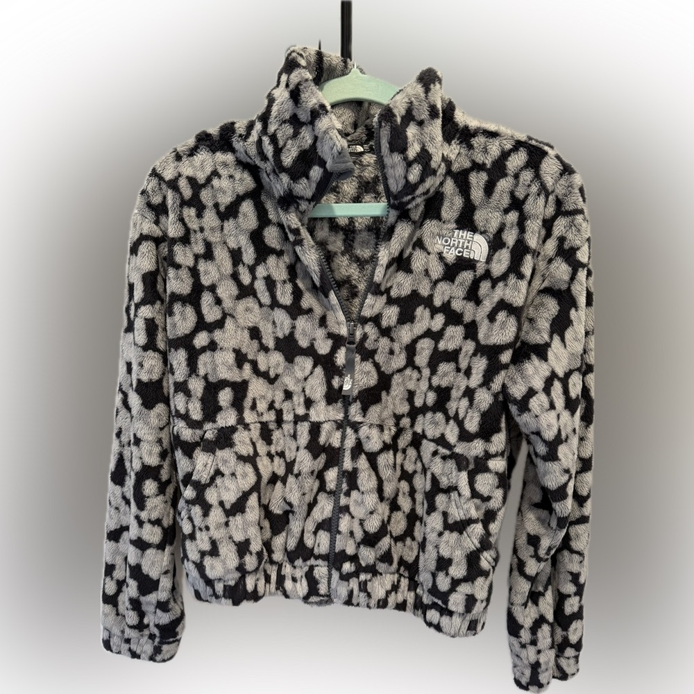 The North Face Girl’s XL Black and Grey Teddy Fleece Full Zip Jacket